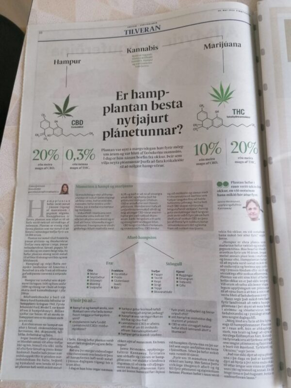 Hemp & CBD On The First Page Of Iceland’s Biggest Newspaper Hemp For